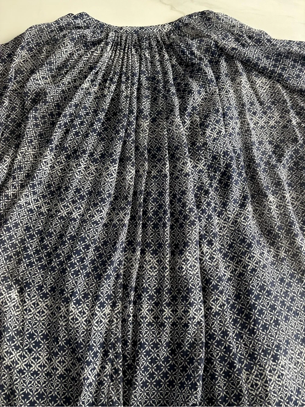 Diane Von Furstenberg Navy and White Silk Fleurette Dress Sz 6
